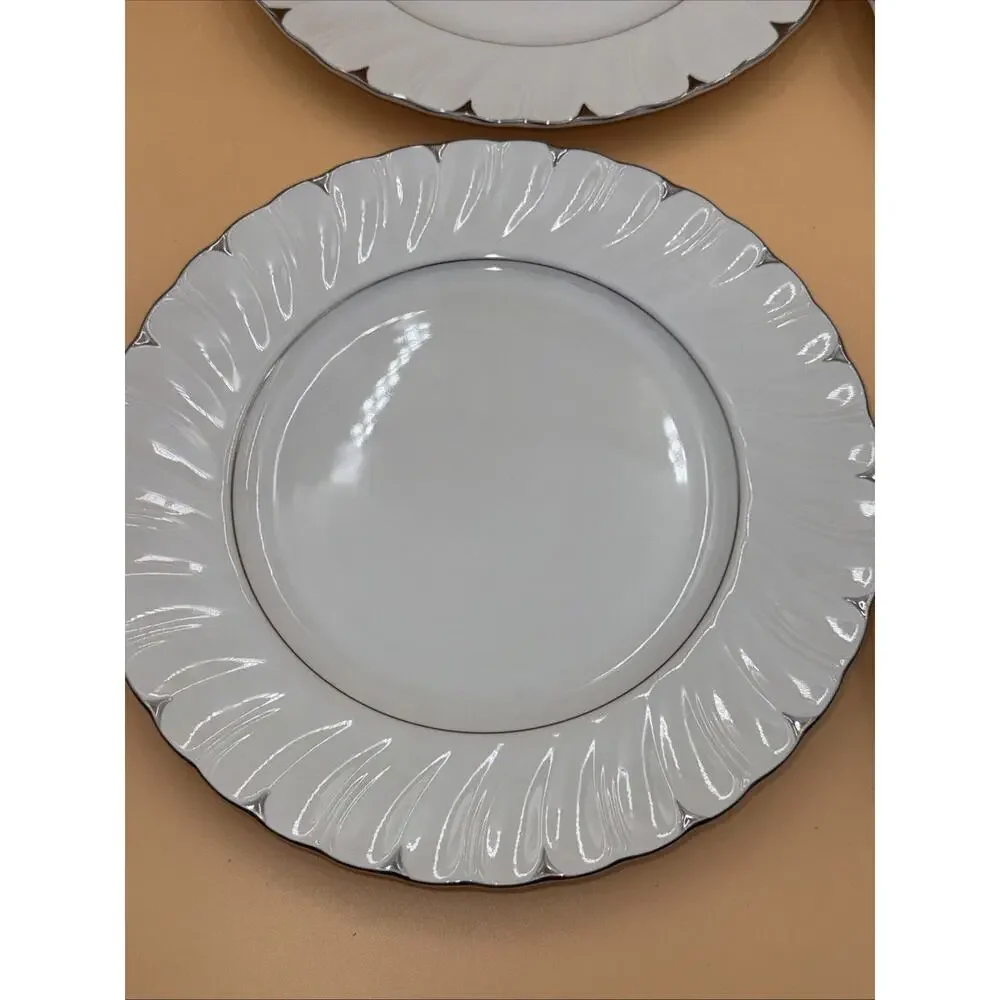 Set of 4-Vintage Salad Plates Harmony House Heirloom Fine China #3512, 10-1/2in